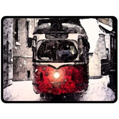 Winter Trolley Double Sided Fleece Blanket (large)  by snowwhitegirl