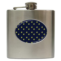 Peeled Banana On Blue Hip Flask (6 Oz)