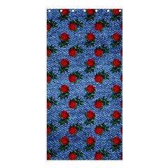 Blue Denim And Roses Shower Curtain 36  X 72  (stall)  by snowwhitegirl