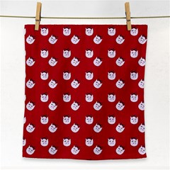 Lazy Bat One Red Pattern Face Towel by snowwhitegirl