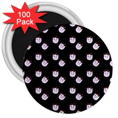 Lazy Bat On Black Pattern 3  Magnets (100 Pack) by snowwhitegirl