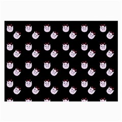 Lazy Bat On Black Pattern Large Glasses Cloth