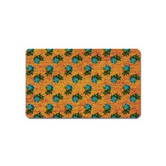 Orange Denim And Roses Magnet (name Card)