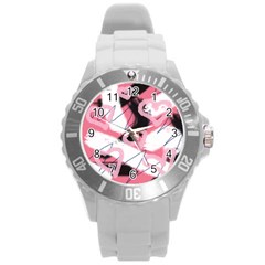 Heart Abstract Round Plastic Sport Watch (L)