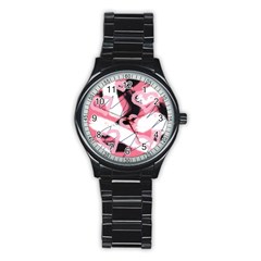 Heart Abstract Stainless Steel Round Watch