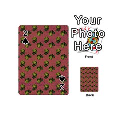 Pink Denim And Roses Playing Cards Double Sided (mini)