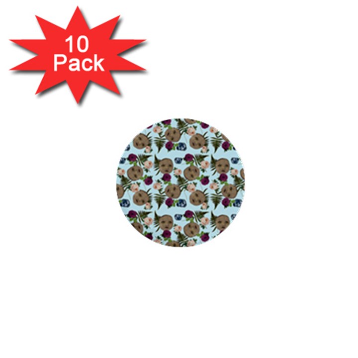 Cracked Doll Pattern Blue 1  Mini Buttons (10 pack) 