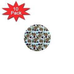 Cracked Doll Pattern Blue 1  Mini Magnet (10 Pack)  by snowwhitegirl