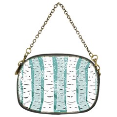 Birch Tree Background Snow Chain Purse (two Sides)