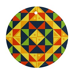 Background Geometric Color Plaid Ornament (round)