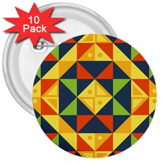 Background Geometric Color Plaid 3  Buttons (10 Pack) 