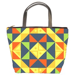 Background Geometric Color Plaid Bucket Bag