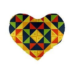 Background Geometric Color Plaid Standard 16  Premium Flano Heart Shape Cushions by Mariart