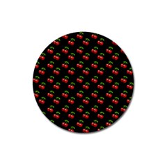 Retro Black Cherries Magnet 3  (round)