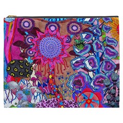 Red Flower Abstract  Cosmetic Bag (xxxl) by okhismakingart