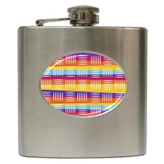 Background Line Rainbow Hip Flask (6 Oz) by HermanTelo