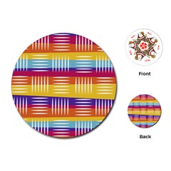 Background Line Rainbow Playing Cards (round) by HermanTelo