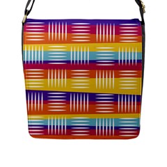 Background Line Rainbow Flap Closure Messenger Bag (l) by HermanTelo