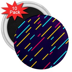 Background Lines Forms 3  Magnets (10 Pack) 