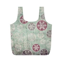 Background Christmas Vintage Old Full Print Recycle Bag (m) by HermanTelo