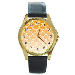 Background Skin Dragon Round Gold Metal Watch