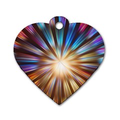 Background Spiral Abstract Dog Tag Heart (Two Sides)