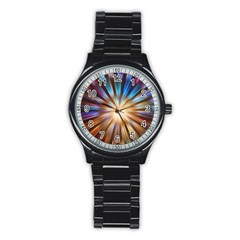 Background Spiral Abstract Stainless Steel Round Watch by HermanTelo