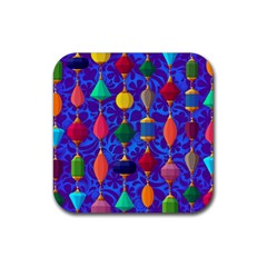 Background Stones Jewels Rubber Coaster (square)  by HermanTelo