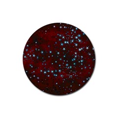 Background Star Christmas Rubber Round Coaster (4 Pack)  by HermanTelo