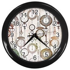 Background Watches Key Time Retro Wall Clock (black) by HermanTelo