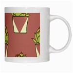 Cactus Pattern Background Texture White Mugs Right