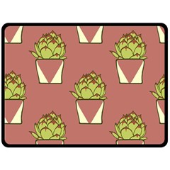 Cactus Pattern Background Texture Fleece Blanket (large)  by HermanTelo