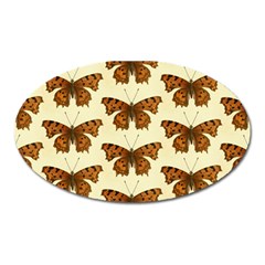 Butterflies Insects Pattern Oval Magnet by HermanTelo