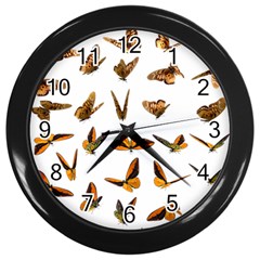 Butterflies Insect Swarm Wall Clock (black) by HermanTelo