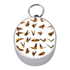 Butterflies Insect Swarm Mini Silver Compasses