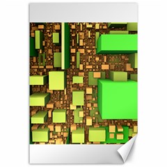 Blocks Cubes Green Canvas 24  X 36  by HermanTelo