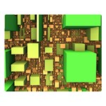 Blocks Cubes Green Double Sided Flano Blanket (Large)  Blanket Back