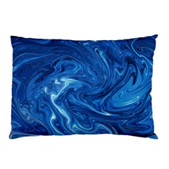 Blue Pattern Texture Art Pillow Case (two Sides) by HermanTelo