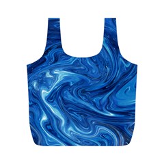 Blue Pattern Texture Art Full Print Recycle Bag (m)