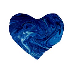Blue Pattern Texture Art Standard 16  Premium Flano Heart Shape Cushions