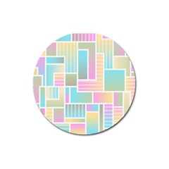 Color Blocks Abstract Background Magnet 3  (round) by HermanTelo