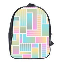 Color Blocks Abstract Background School Bag (xl)