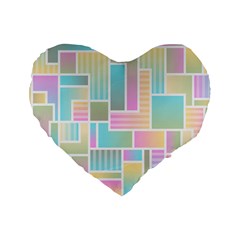 Color Blocks Abstract Background Standard 16  Premium Flano Heart Shape Cushions