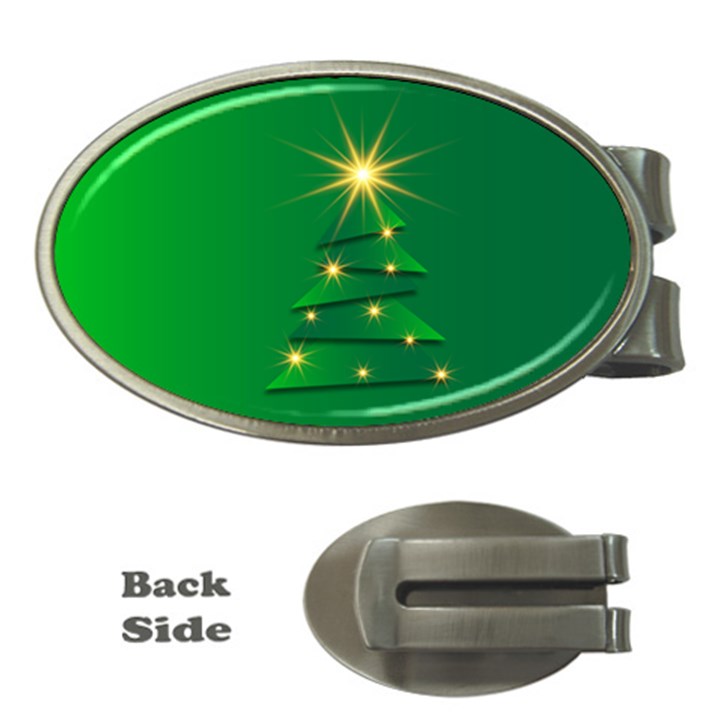 Christmas Tree Green Money Clips (Oval) 