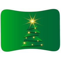 Christmas Tree Green Velour Seat Head Rest Cushion by HermanTelo