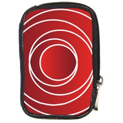 Circles Red Compact Camera Leather Case by HermanTelo