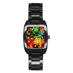 Color Abstract Polygon Stainless Steel Barrel Watch