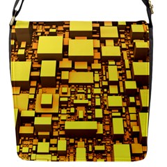 Cubes Grid Geometric 3d Square Flap Closure Messenger Bag (s)