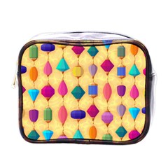 Colorful Background Stones Jewels Mini Toiletries Bag (one Side) by HermanTelo