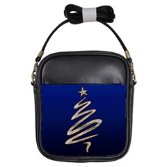 Christmas Tree Grey Blue Girls Sling Bag by HermanTelo